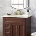 thumbnail image 2 of IVV 8 Inch 3-Hole 2 Handles Low-Arch Widespread Bathroom Sink Faucet with Metal Pop-Up Drain and Water Supply Hoses for Lavatory, Brushed Gold, 2 of 7