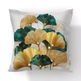 thumbnail image 3 of Funda de almohada con estampado de hojas de Ginkgo, cubierta de cojín decorativa para el hogar, de lino dorado, para sofá y coche, 45x45CM, 3 of 4