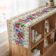 thumbnail image 6 of Table Runners 108 Inches Long Dress Scarves, Independence Day Farmhouse Coffee/Dining/Kitchen Table Runner for Living Room, Retro Red Blue Flowers Leaves Plants 13x108 Inch, 6 of 9