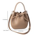 thumbnail image 2 of Bolso Hombro Mujer PU Cubo Gran Capacidad Cordón Chic Hobo Caqui, 2 of 3