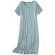 thumbnail image 1 of Women's Nightshirt Short Sleeve Nightdresses Button Down Sleepwear V-Neck Nightgown Casual Pajama Dress Plus Size, 1 of 5