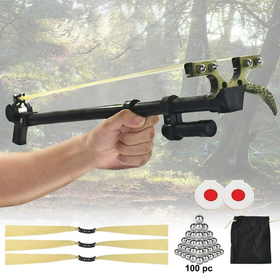 Piaoyu Outdoor Hunting Straight Pole Telescopic Slingshot with Rubber Bands and Ammunition Accessories