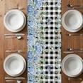 thumbnail image 5 of Blue Hydrangea Table Runner Spring Summer Eucalyptus Black Checkered Tablerunners 18 x 72 Inch, Table Decorations Tabletop Scarf for Summer Gathering Holiday Farmhouse Kitchen Dining Decor, 5 of 8