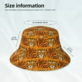 thumbnail image 6 of Disketp Tiger Print Reflective Bucket Hat Beach Hat Summer Travel Sun Hats Fisherman Cap, 6 of 8