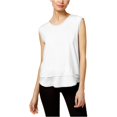 thumbnail image 2 of Calvin Klein Playera básica con apariencia de capas para mujer, blanca, mediana Calvin Klein Camiseta básica, 2 of 2