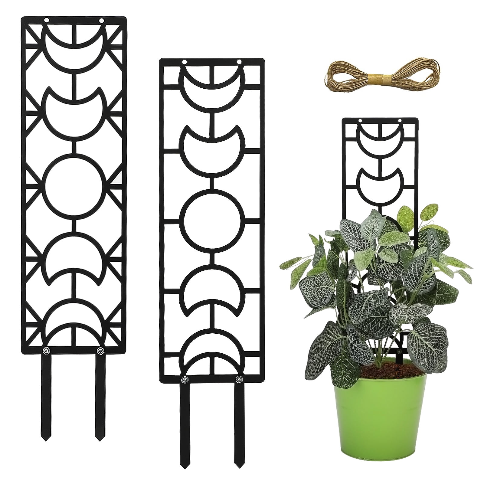 Metal Plant Trellis for Climbing Plants, 19 Inch Garden Plant Pot