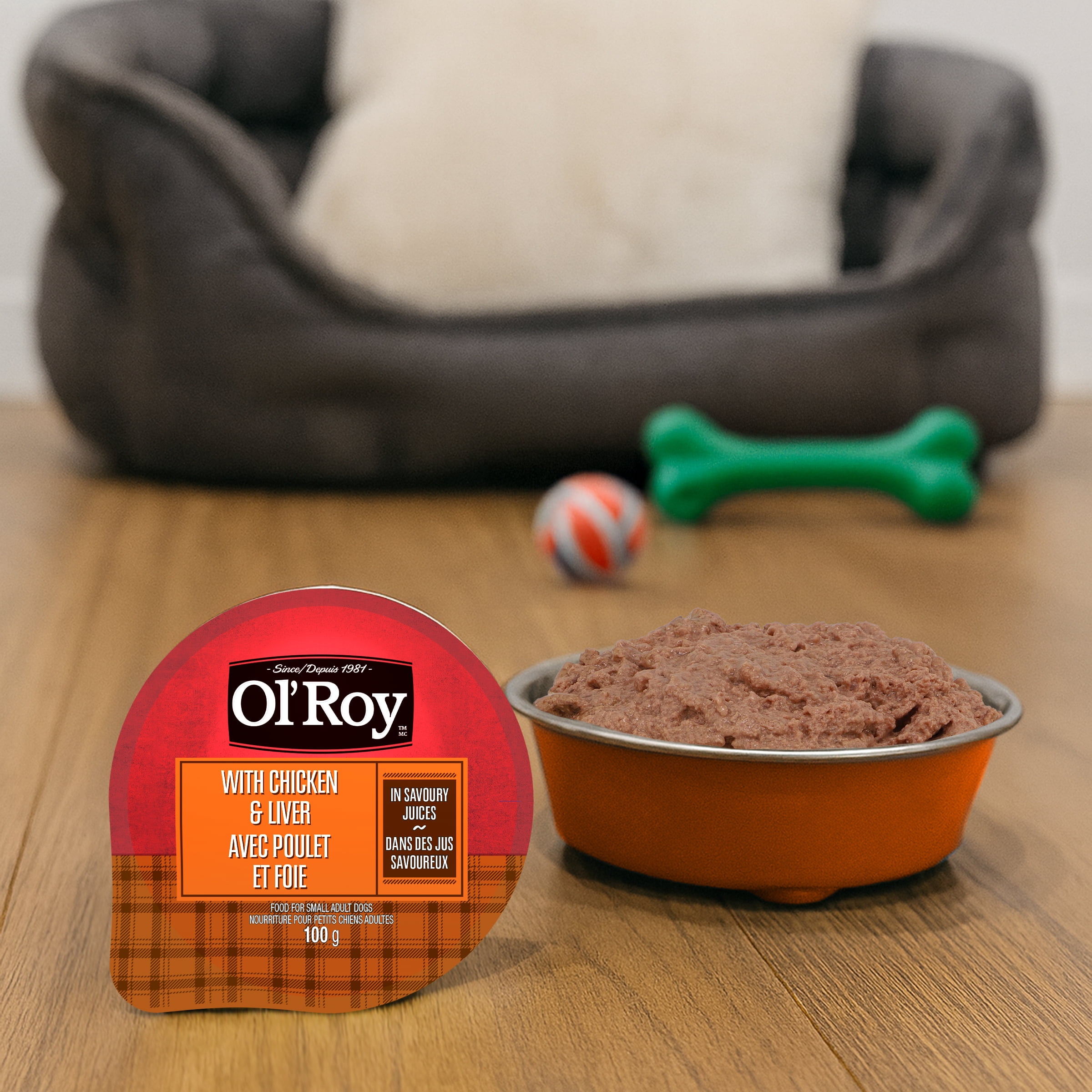 Ol' Roy with Chicken & Liver Loaf in Savoury Juices Wet Dog Food for Small Adult Dogs, 100 g Cup