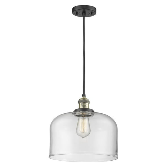 Innovations 1-LT LED X-Large Bell 12" Mini Pendant - Black Antique Brass - 201C-BAB-G72-L-LED