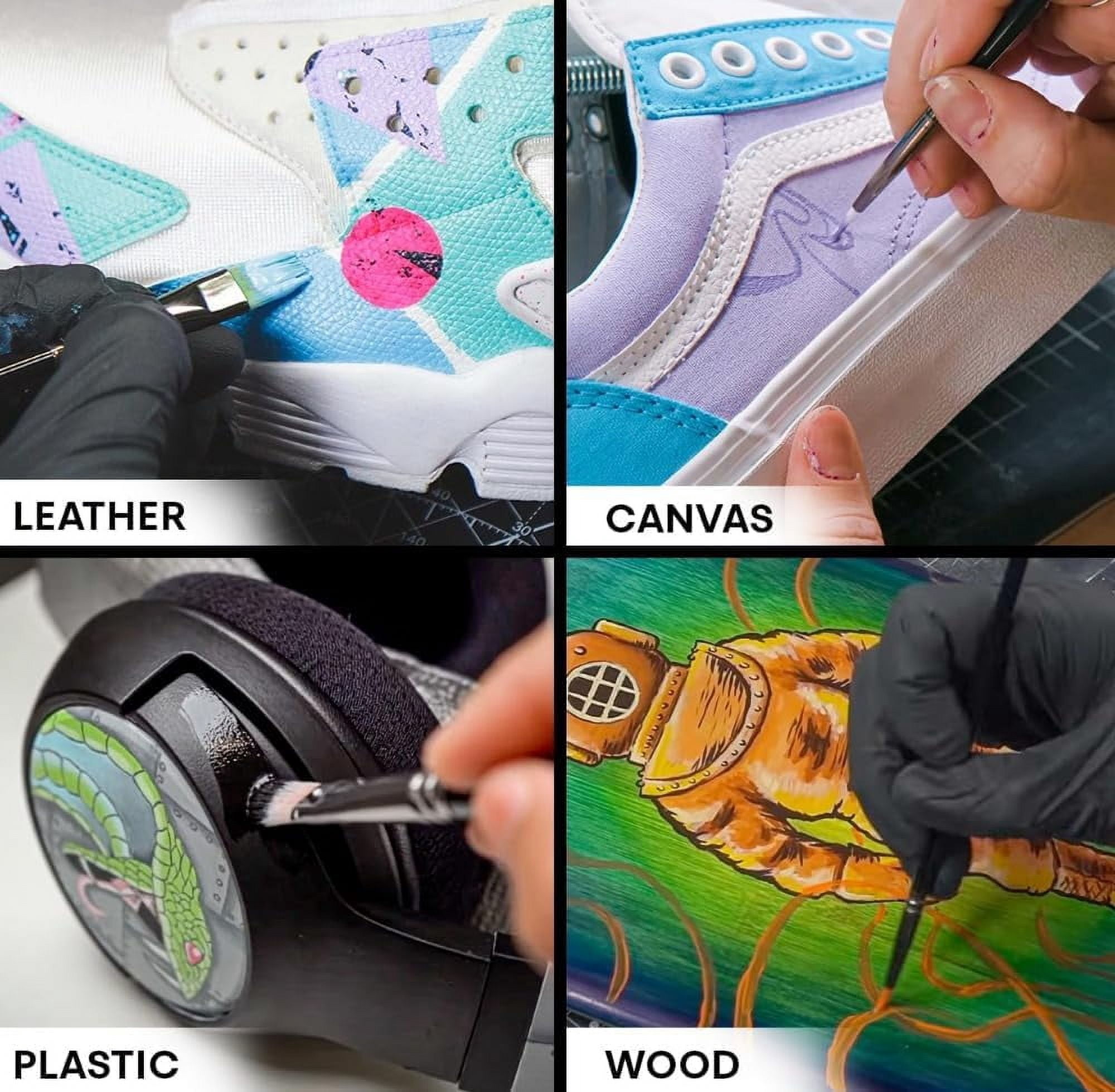 Angelus Acrylic Leather Paint,  Sellers Kit, Flexible Paint For Shoes, Sneakers, Leather, Canvas, Furniture, and More - 12 Colors (1 oz Each)