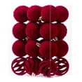 thumbnail image 2 of 24 Pcs Flocked Christmas Ornaments Balls Velvet Shatterproof Christmas Tree Decorations, 2 of 8