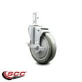 thumbnail image 2 of 5 Inch Gray Polyurethane Wheel Swivel 7/8 Inch Square Stem Caster with Brake, 2 of 2