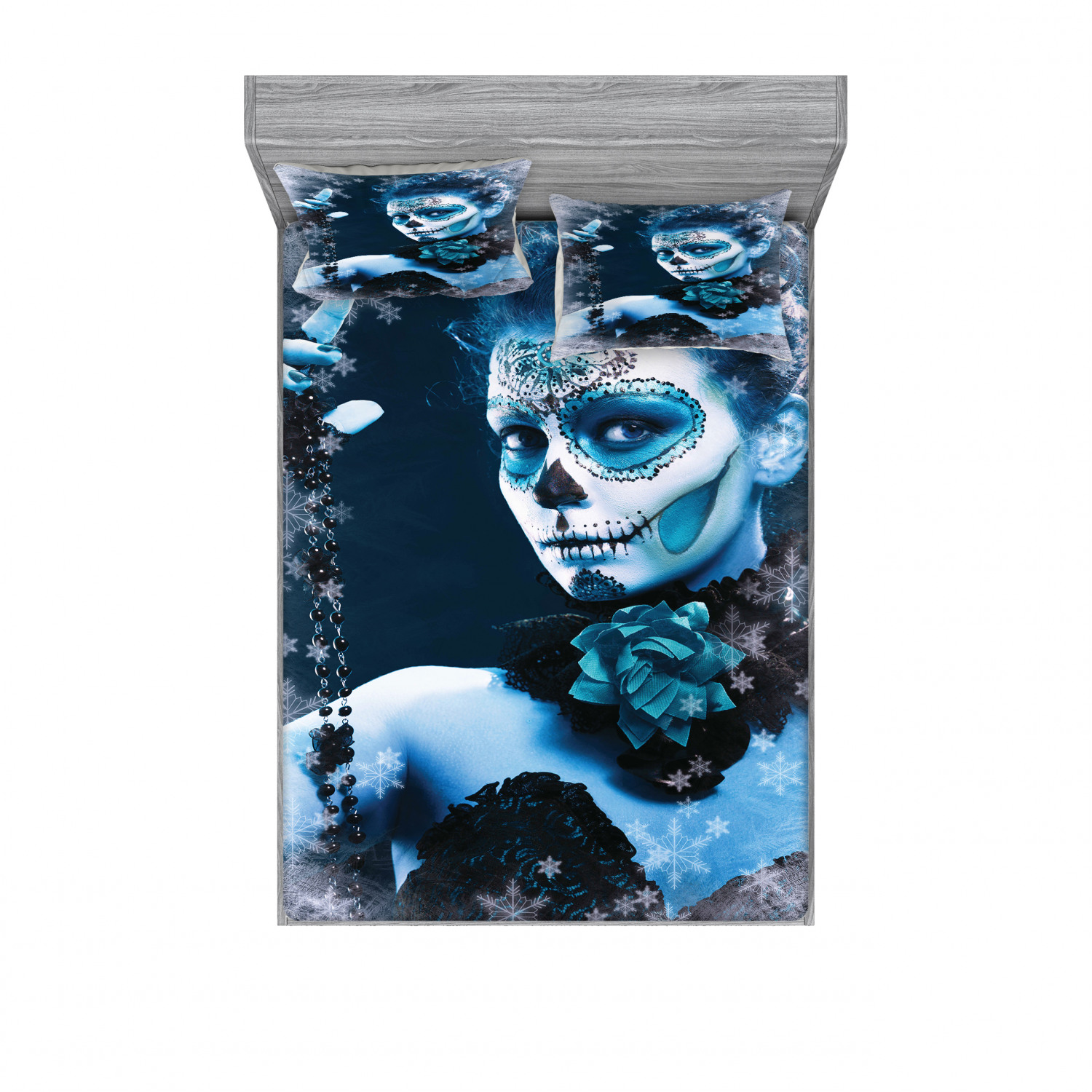 Day of the Dead Bedding Set with Sheet & Covers, Mexican Celebration