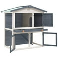 thumbnail image 3 of vidaXL Rabbit Hutch Bunny Cage with Pull Out Tray Pet House Solid Pine Wood, 3 of 6
