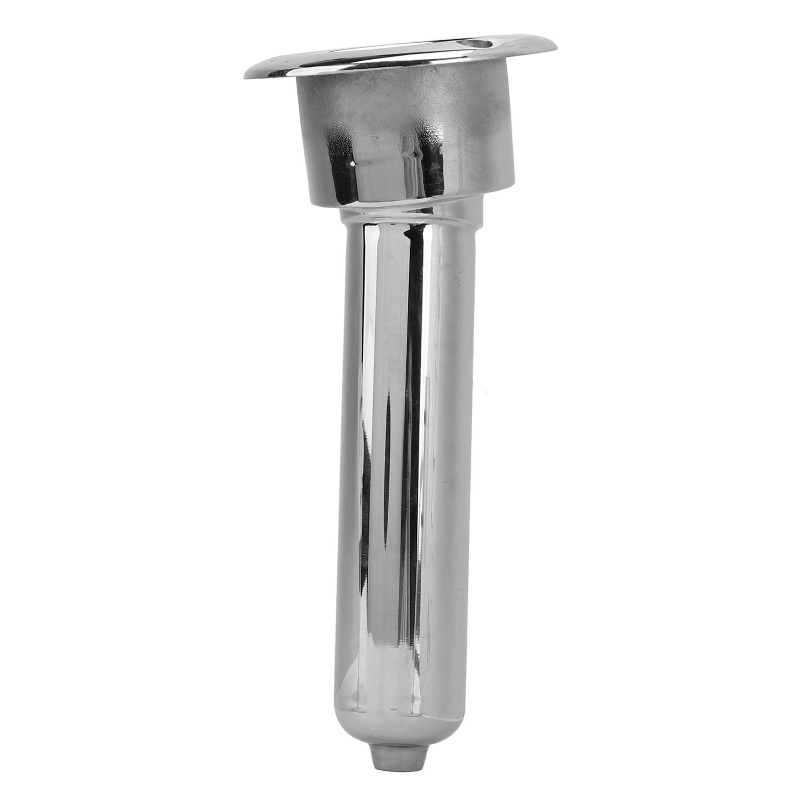 15 Degree 2 in 1 Boat Fishing Rod Cup Holder Stainless Steel Strong Structure 280mm / 11.02in Round Top for Yacht Ship