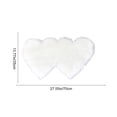 thumbnail image 3 of Anhility Double Heart Faux Fur Rug Super Soft Fluffy Shaggy Carpet Area Mats Rugs Girls Bedroom Sofa Home Decorative Floor Carpet (White, 27.55x13.77 in), 3 of 6