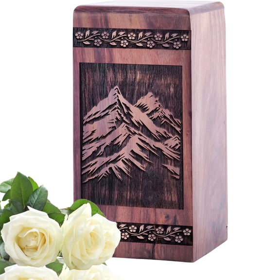 KARYLIZ Glacier Wooden Cremation Urn - Cremation Urn - Urn For Mothers Ashes - Cremation Urns For Men - Memorial Urns For Human Ashes - Human Urns For Ashes