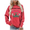 thumbnail image 3 of Chandail en Molleton pour Femmes Mode Chandail en Molleton de Noël Imprimé Col Rond Manches Longues Ample Sans Capuche, 3 of 4