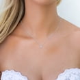 thumbnail image 3 of PAVOI Women's Rhodium Flash Plated Initial Letter Stud Earrings & Monogram Necklace Set, Letter A, 3 of 4