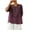 Purple, variant on Women's 3/4 Sleeves Embroidery Tops Casual Loose Fit V Neck T Shirts Peasant Tunic Blouses