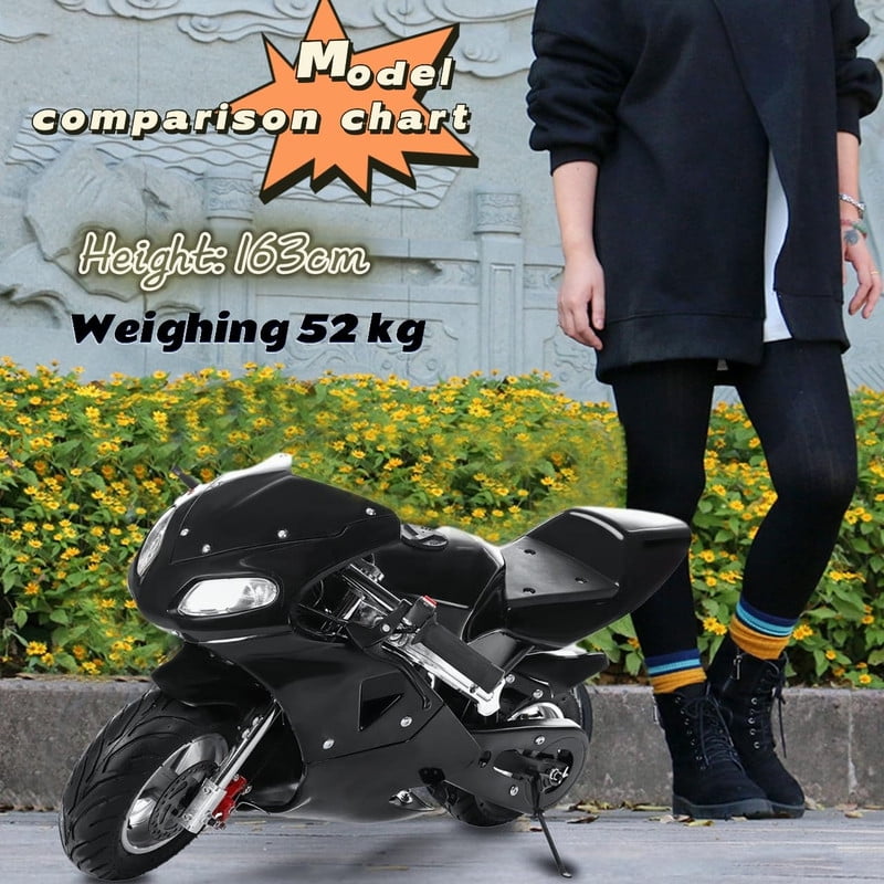 Floseru Kids Dirt Bikes, 49cc 2-Stroke Gas Power Motocross, Off Road Mini Motorcycle, Pocket Motorbike with Front Rear Disc Brakes, Racing Max Speed 30KM/H, Dirt Bike for Kids
