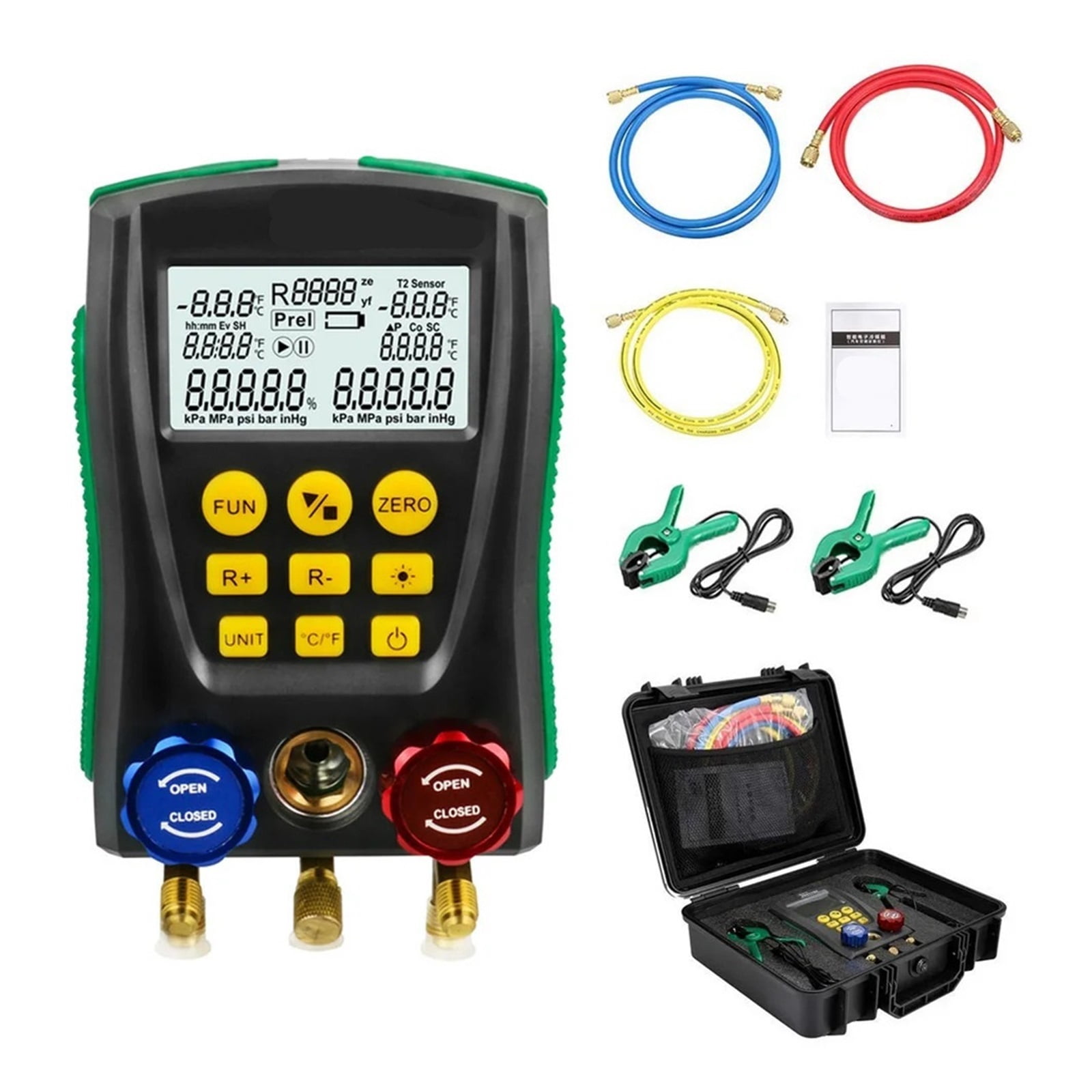 Vacuum Pressure Gauge Digital Manifold Meter HVAC Temperature Test