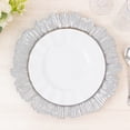 thumbnail image 6 of Balsa Circle 10 Silver 13 in Round Plastic Charger Plates with Reef Rim Design Party Tableware Wedding Reception Birthday Event Home Decorations Supplies, 6 of 8