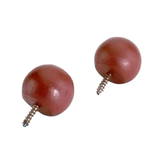 Pair of Red Curtain Rod Finials Raleigh Pine Ball 3/4" Finials Renovators Supply
