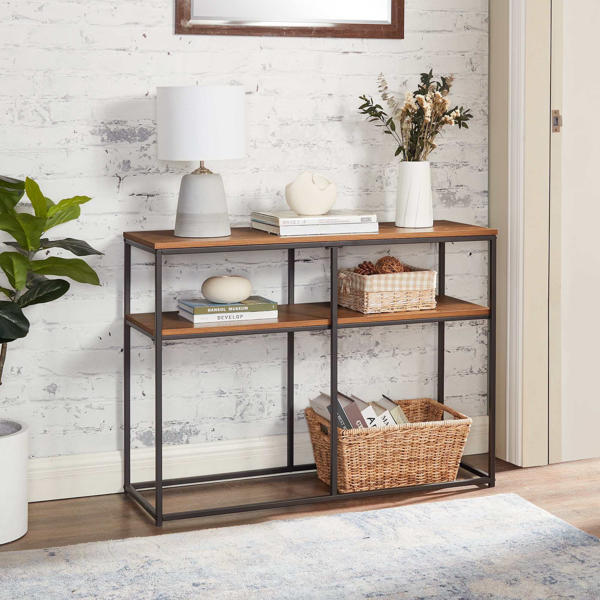 VECELO 2-Tier Console Table with Storage Shelves, Bangladesh Ubuy