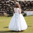 thumbnail image 1 of Vestido de noche para niña con lazo grande sin espalda, vestido de gasa esponjosa para niña, vestido de princesa, vestido de niña de las flores para boda, 1 of 6