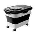 thumbnail image 3 of Dog Food Storage Container Collapsible Dog Food Container Kitchen Grains Container Airtight Tank Organizer 10kg Rice Box for Nuts, Pet Food Black, 3 of 10