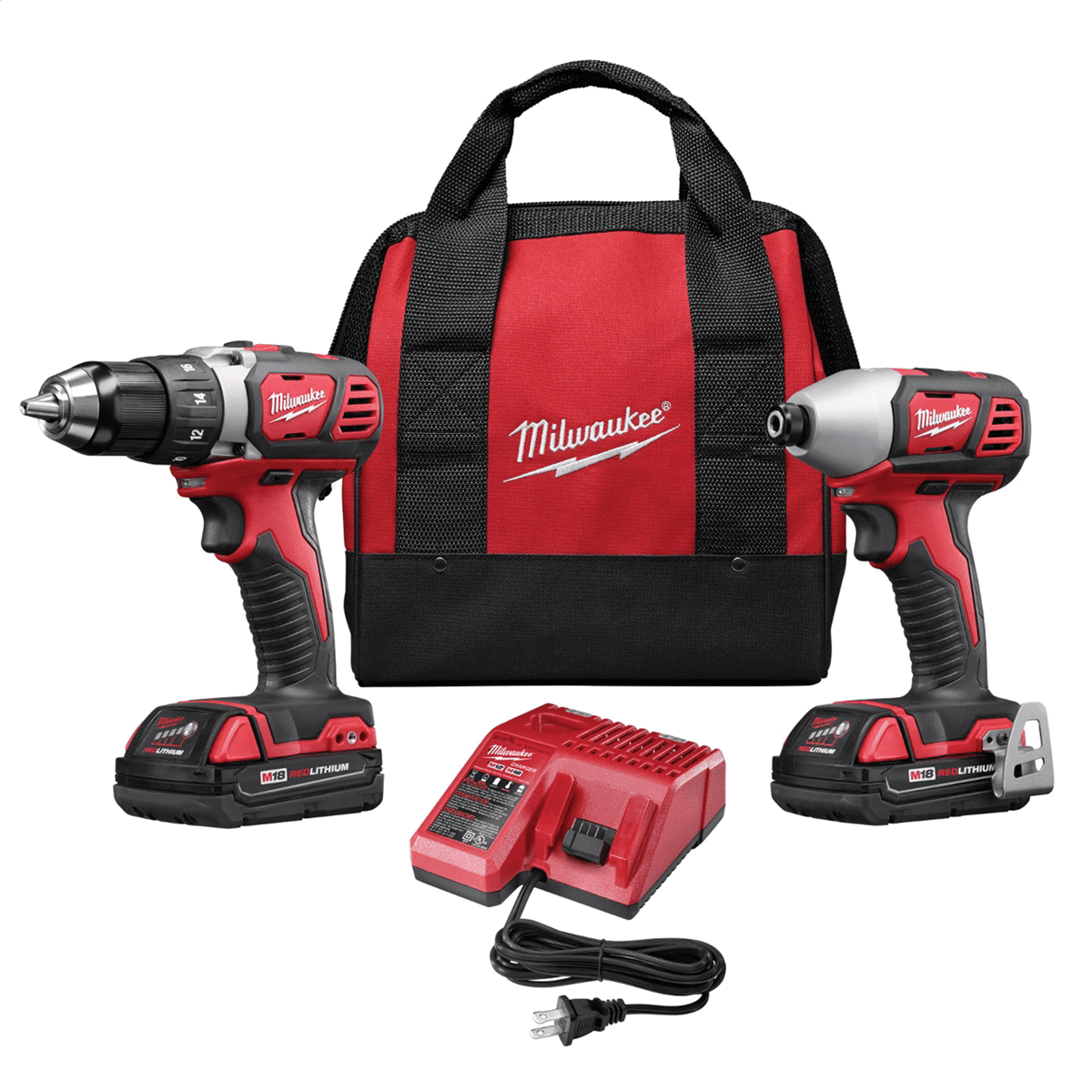 Milwaukee M18 Compact Brushless 2-Tool Combo Kit, 2 Batteries
