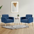 thumbnail image 3 of Gymax Set of 2 Accent Chair Upholstered Single Sofa Armchair w/ Wooden Legs Navy, 3 of 8