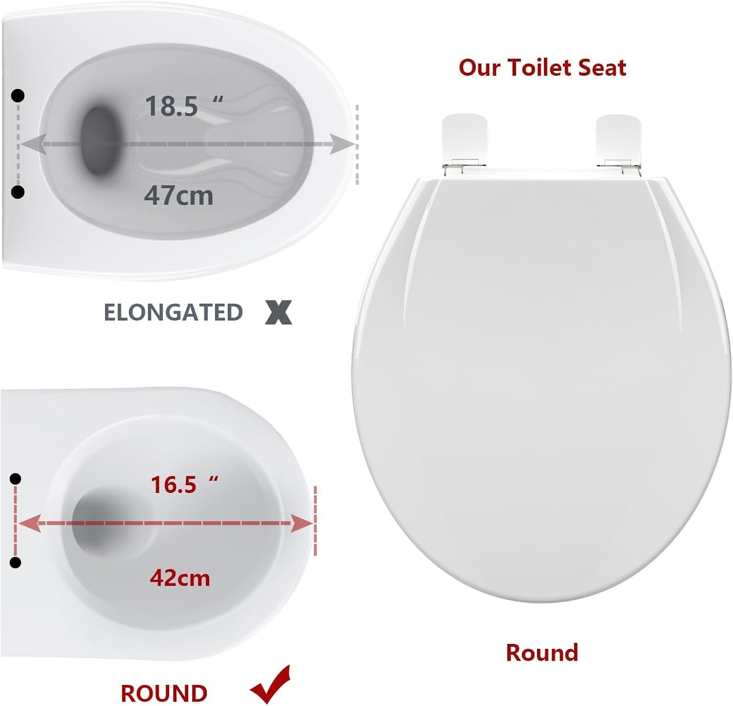 Hetoy 17” Round Toilet Seat with Built-in Toddler Seat for Easy Potty Training, Baby Toilet lid 2 in 1, Easy Install Clean,PP Material Safe and No Loosen,Perfect for Both Adults and Children, Blue