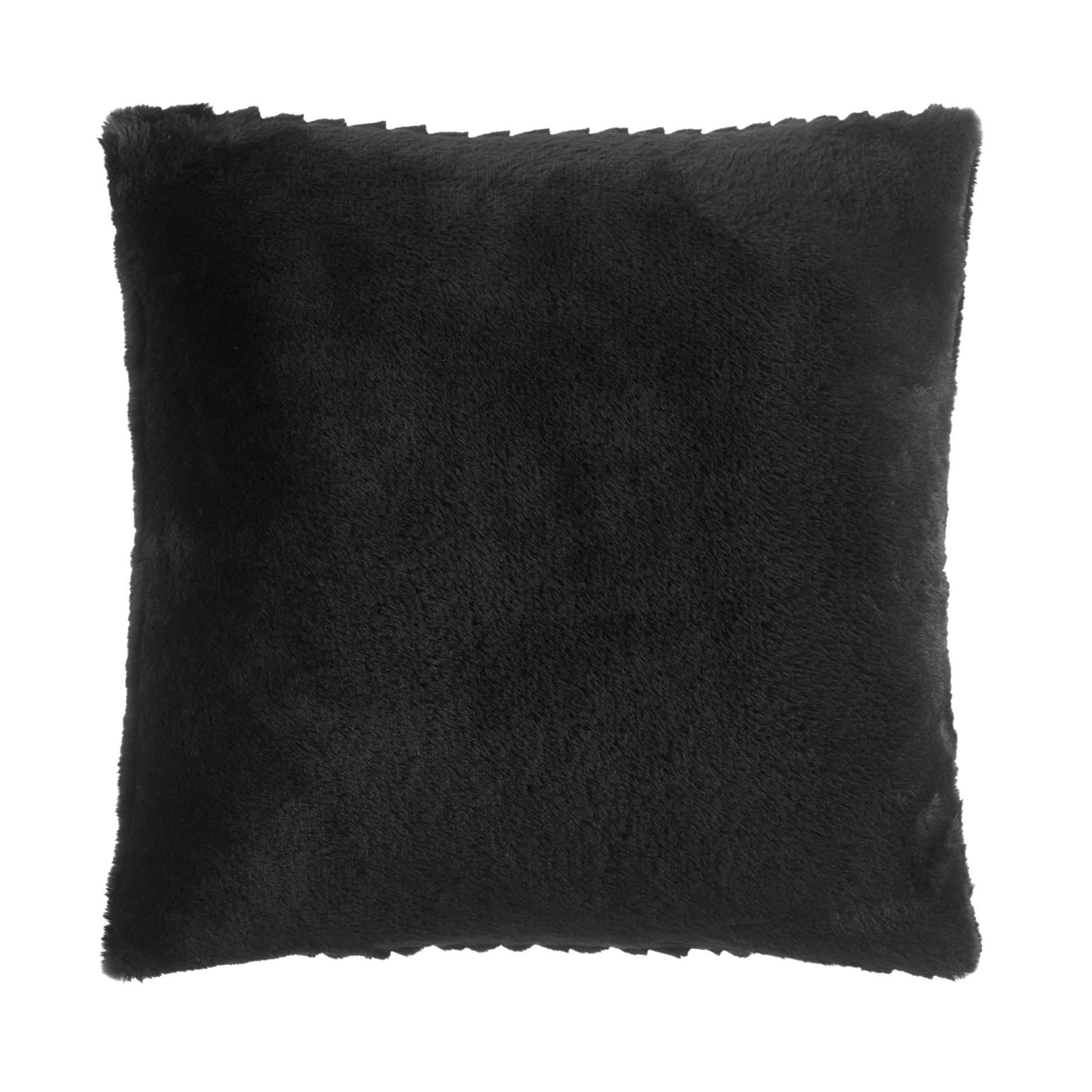 Mainstays 18" x 18" Rich Black Ruched Fur Decorative Throw Pillow