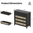thumbnail image 6 of Dtwnek Sideboard Buffet Cabinet with 4 Drawers, Modern Wooden Console Cabinet for Kitchen, Living Room, Hallway, Black, 6 of 8