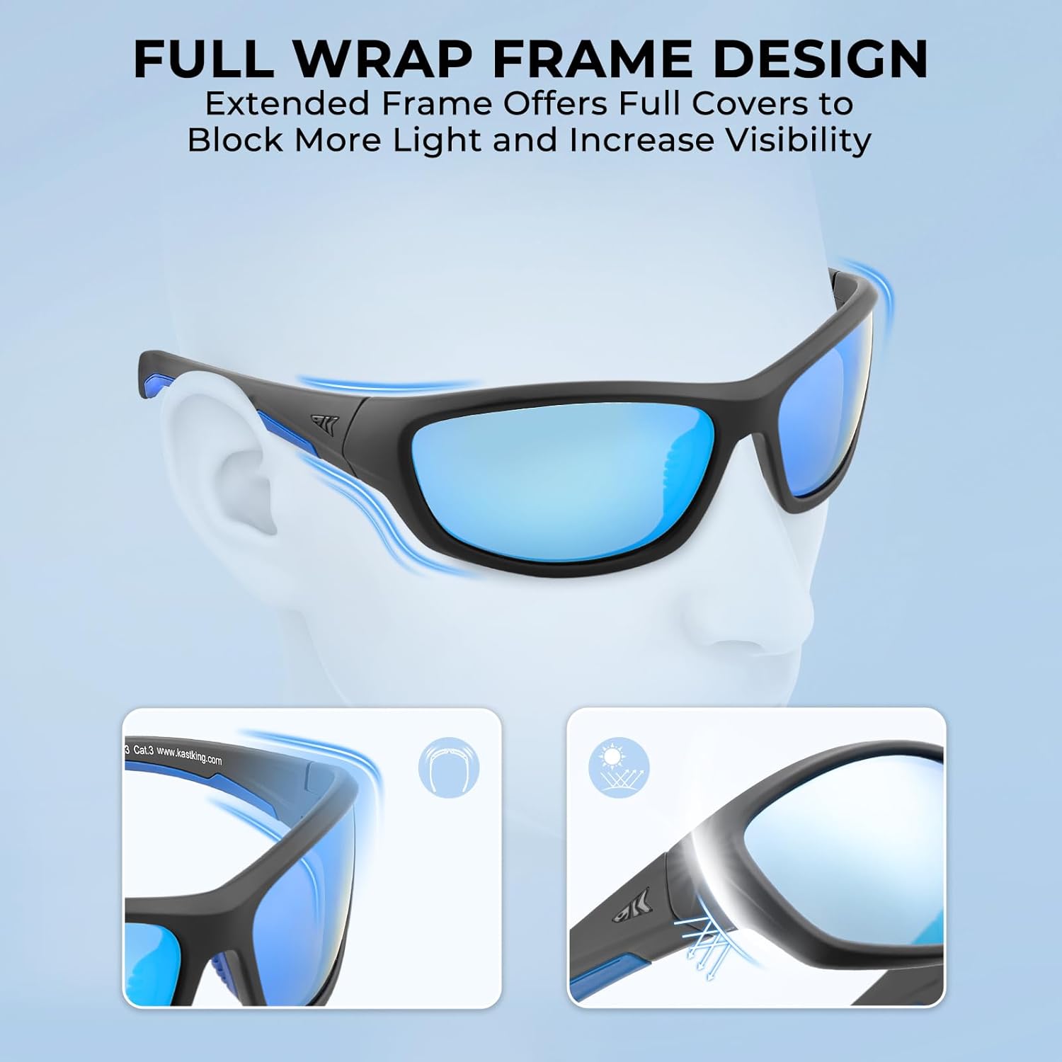 KastKing Hiwassee Polarized Wrap Sport Sunglasses for Men & Women