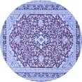 thumbnail image 1 of Ahgly Company Machine Washable Indoor Round Medallion Blue Traditional Area Rugs, 7' Round, 1 of 4