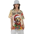 thumbnail image 4 of Merry Christmas Santa Golden Retriever Scarf Twinkling Lights Xmas Holiday Hawaiian Shirt Breathable Summer Unisex Merch Goldens Dog Lover Gifts Idea - 00022, 4 of 6