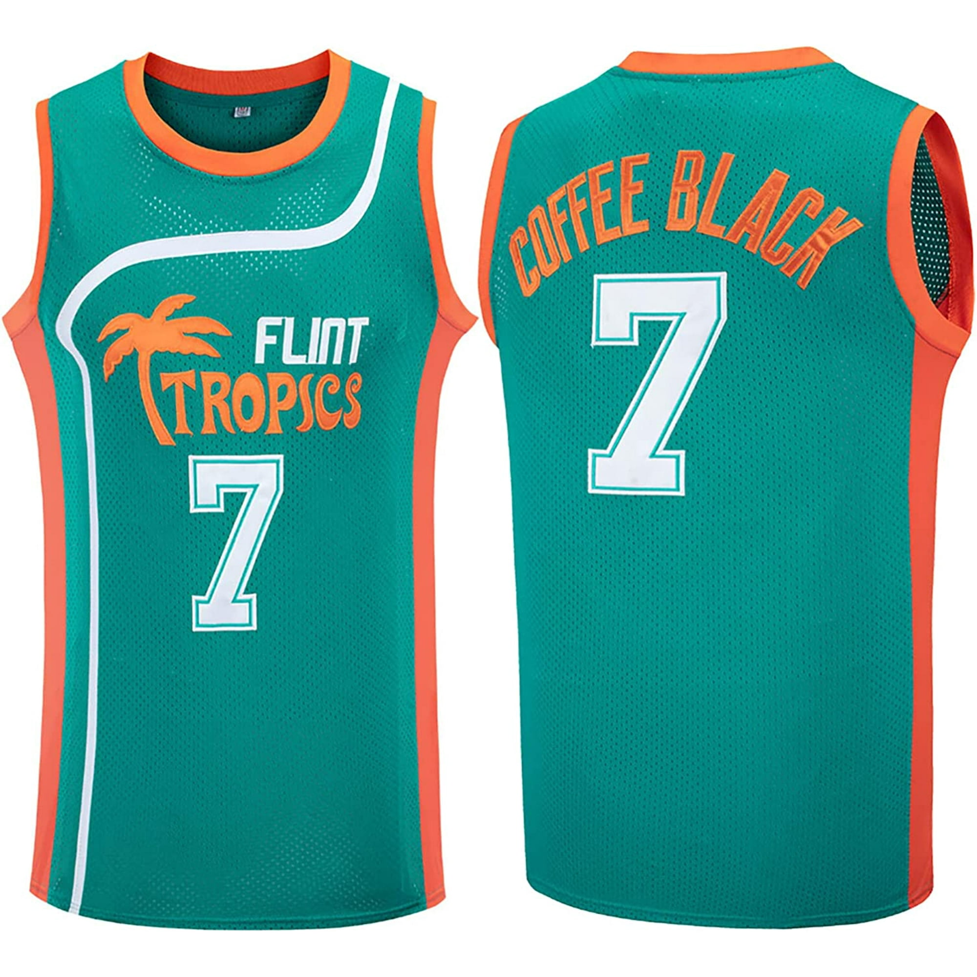 Coffee Black Jersey 7 Flint Tropics Basketball Jersey 33 Jackie Moon Jersey  Sports Shirt Mens Movie Clothes S-XXXL 