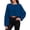 Navy blue, variant on Women Long Sleeve Crew Neck Loose Fit Casual Cropped Sweatshirts Tops