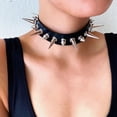 thumbnail image 1 of Gargantilla con punta larga para hombre y mujer, Collar Punk de cuero, estilo gótico ajustable, correa para el cuello, accesorios para Cosplay, 1 of 5