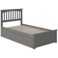 thumbnail image 4 of Mission Twin Wood Platform Bed with Matching Footboard & Storage Drawers in Grey, 4 of 7