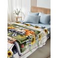 thumbnail image 5 of Twin Flat Sheet Only Green Truck Sunflower on Wood Grain Soft Microfiber Cooling Bedding Sheets Black White Plaid Flat Bed Sheet for Hotel,Home Decor, 5 of 9