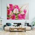 thumbnail image 5 of Beautiful Pink Tulips Tapestry Wall Hanging Tapestries Happy Colorful Hippie Psychedelic Art Polyester Carpet Wall Decorative for Living Room Bedroom 60x40inch Home Decor Gifts, 5 of 7
