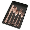 thumbnail image 1 of Juego de vajilla portátil de acero inoxidable, que incluye cuchillo, tenedor y cuchara, estuche portátil, para taller, camping, picnic escolar, 1 of 7
