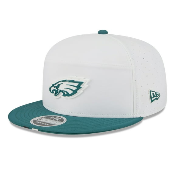 Men's New Era  White/Midnight Green Philadelphia Eagles 2025 NFL Training Camp Split Panel 9FIFTY Snapback Hat