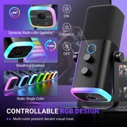 FIFINE AM8 Dynamic Microphone with Boom Arm Stand, USB XLR Gaming Microphone Kit for PC Computer PS5 with RGB, Mute, Headphone Jack for Streaming AM8T