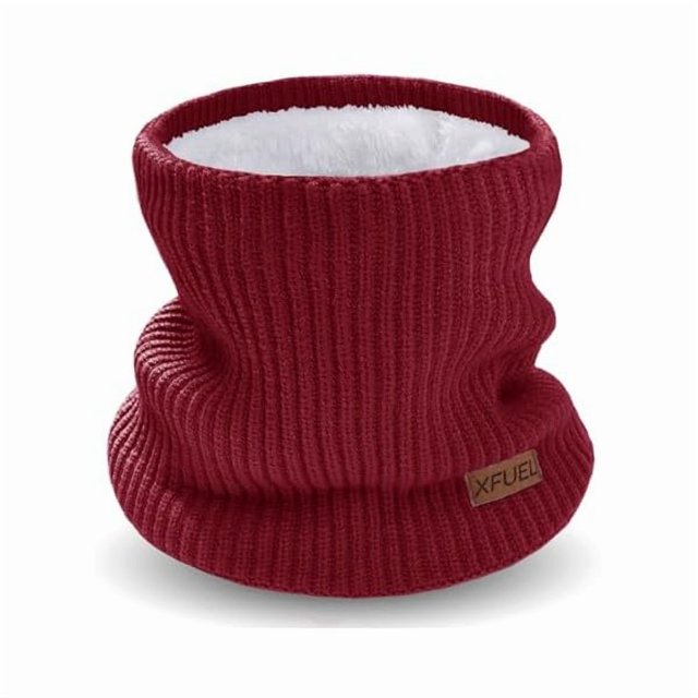 wonima44 Kids Neck Warmer, Knitted Winter Neck Gaiter, Fleece Lined Infinity Scarf for Boys Girls, Ski Mask for Cold Weather