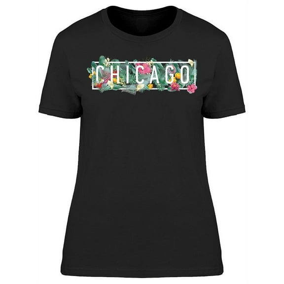 Chicago City Floral T-Shirt Women -Image by Shutterstock, Female x-Large