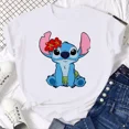thumbnail image 3 of Ropa para niños kawaii Ohana Stitch Disney Lilo Stitch dibujos animados niños camisetas de algodón camisetas de verano camisetas blancas y negras, 3 of 5